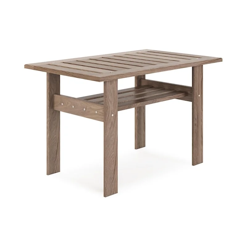 Meble ogrodowe na białym tle - drewniany stolik kawowy